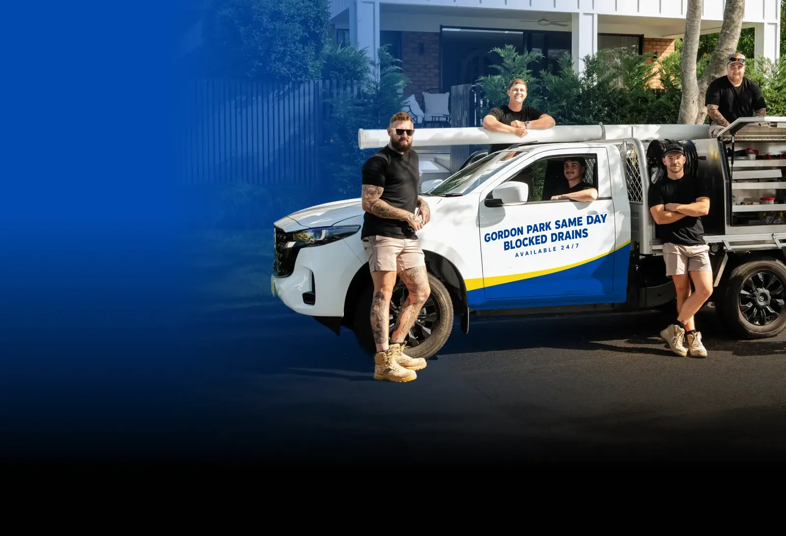 Gordon Park Same Day Blocked Drains team with the ute